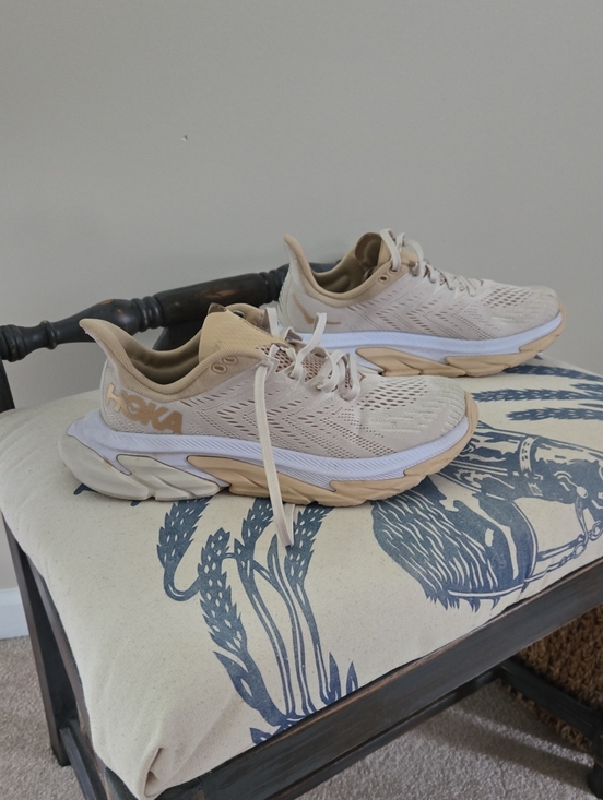 Hoka Shoes - Hoka Clifton Edge Women's Running Shoes in Almond Milk/ Beige